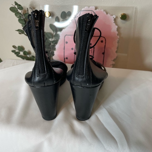 Authentic Maison Martin Margiela MM6 Black Mesh Net and Leather Wedge. - Picture 10 of 14